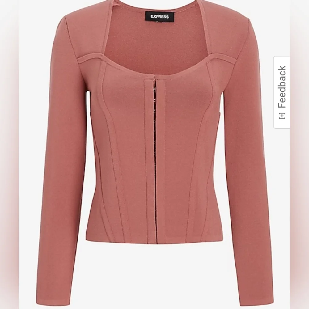 ❤️ NWT! EXPRESS BODY CONTOUR CORSET SWEATER JACKET TOP, SMALL - Picture 3 of 15